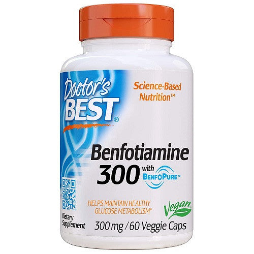 Doctors Best Benfotiamine 300 mg with Benfo Pure Veggie Capsules, 60 Ea